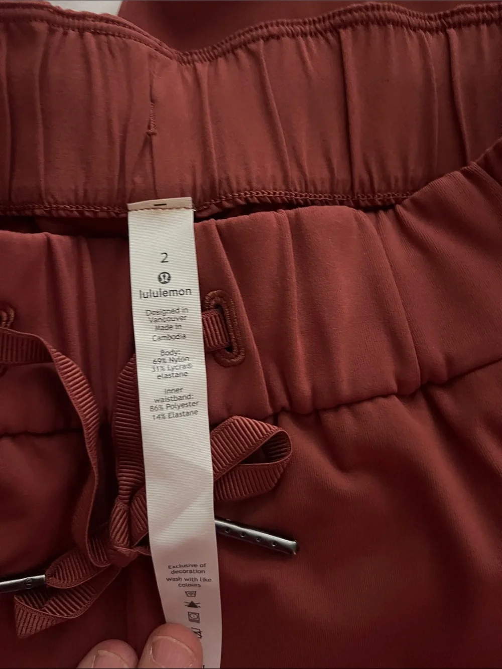 Lululemon Casual Drawstring Metro Pants in Rust